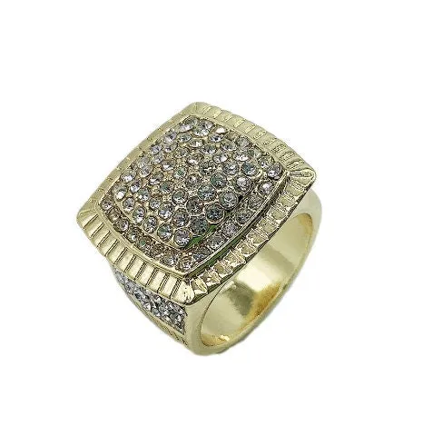 Big Iced Out Rings | Mens Gold Ring | Mens Big Gold Ring