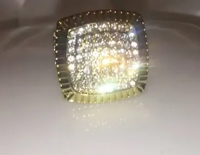 Big Iced Out Rings | Mens Gold Ring | Mens Big Gold Ring