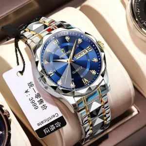 BINBOND Waterproof Luminous Dual Calendar Watch Men's