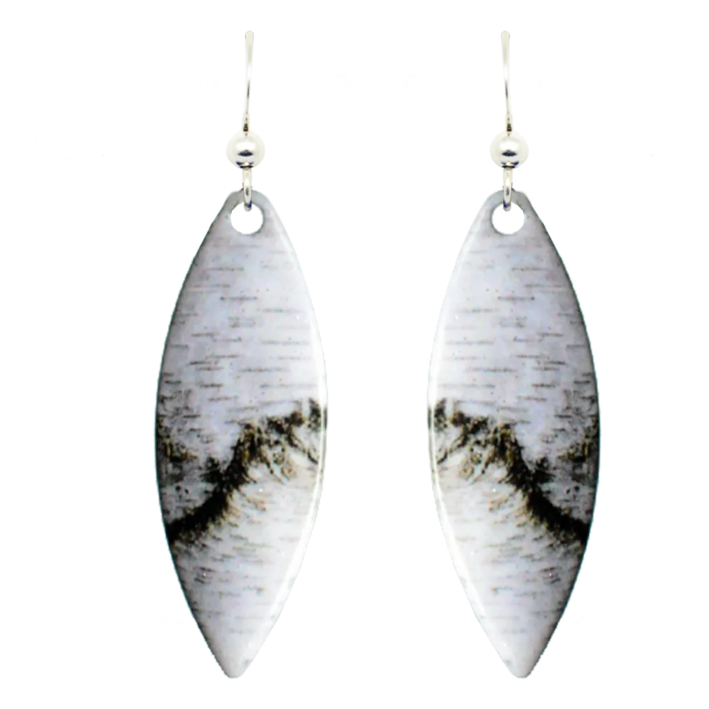 Birch Bark Earrings, Sterling Silver Earwires, Item# 1242