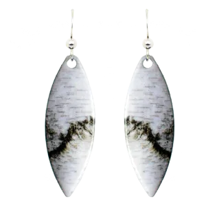 Birch Bark Earrings, Sterling Silver Earwires, Item# 1242