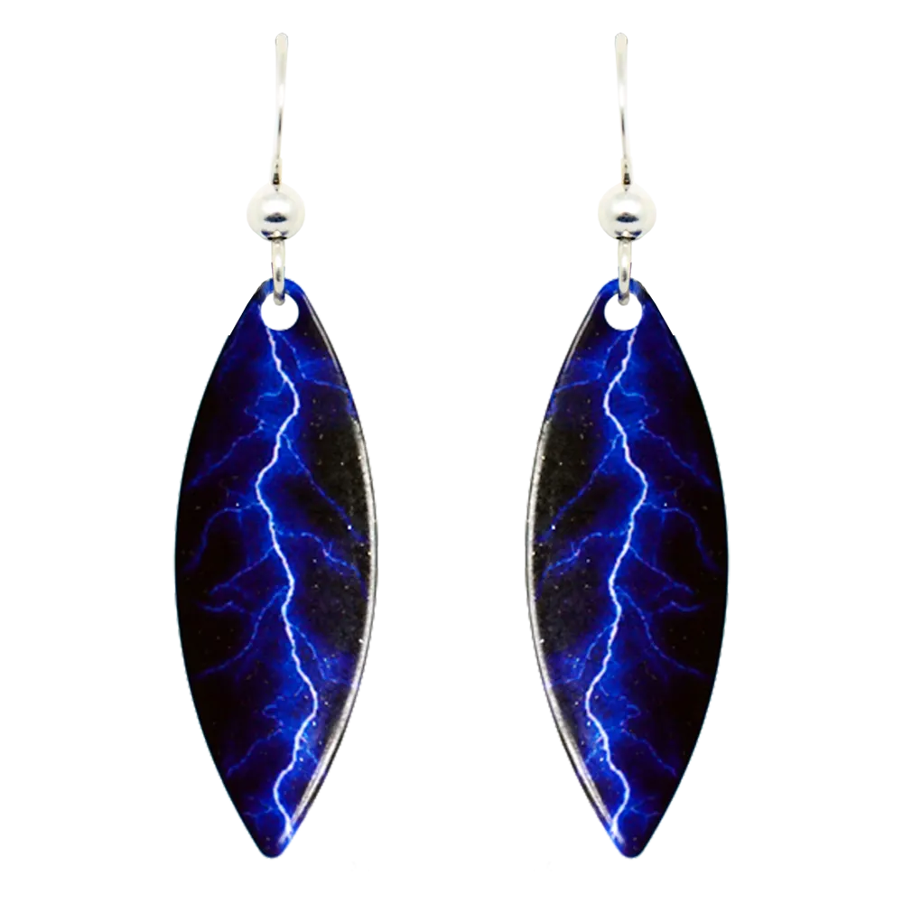 Blue Lightning Earrings, Sterling Silver Earwires, Item# 1239
