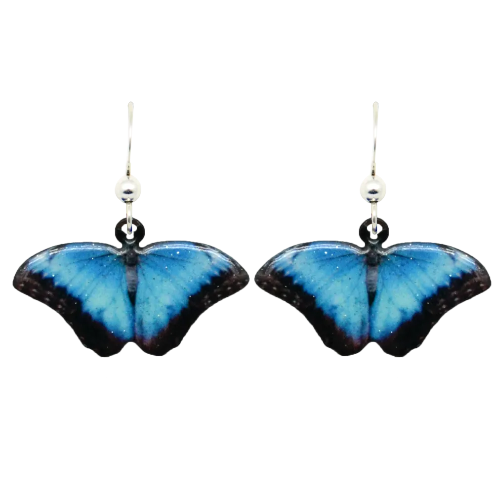Blue Morpho Butterfly Earrings, Item# 2326