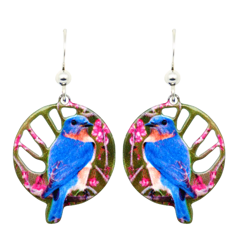 Bluebird Earrings, Sterling Silver Earwires, Item# 2345