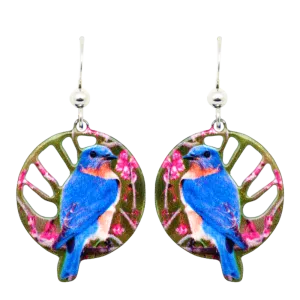 Bluebird Earrings, Sterling Silver Earwires, Item# 2345
