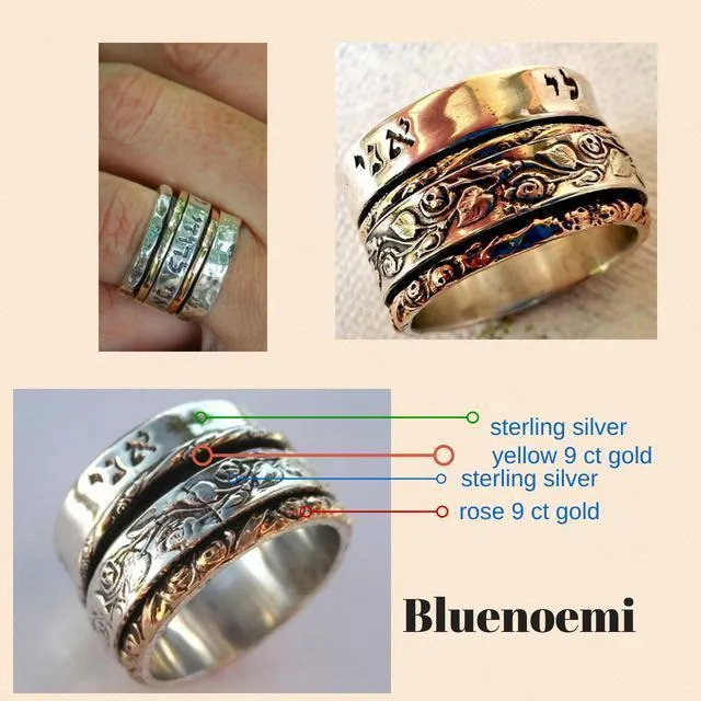 Bluenoemi Israeli spinner Meditation rings for women