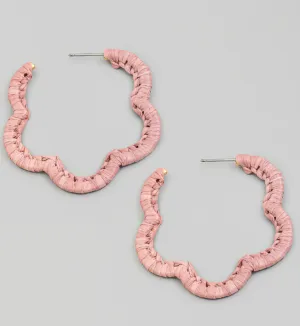 Braided Flower Cutout Hoop Earrings