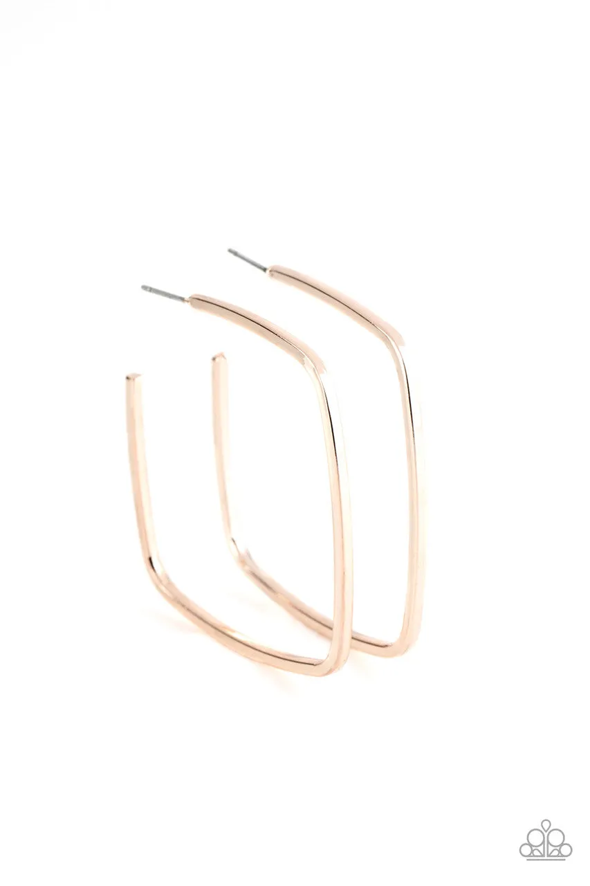 Brazen Beauty Rose Gold Paparazzi Earrings