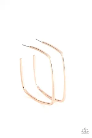 Brazen Beauty Rose Gold Paparazzi Earrings