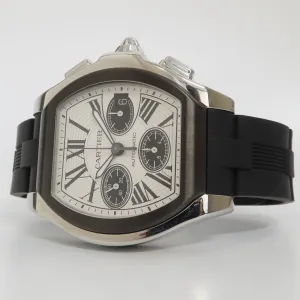 Cartier Roadster Chronograph Silver Dial Steel/Rubber Black Bezel W6206020 3405