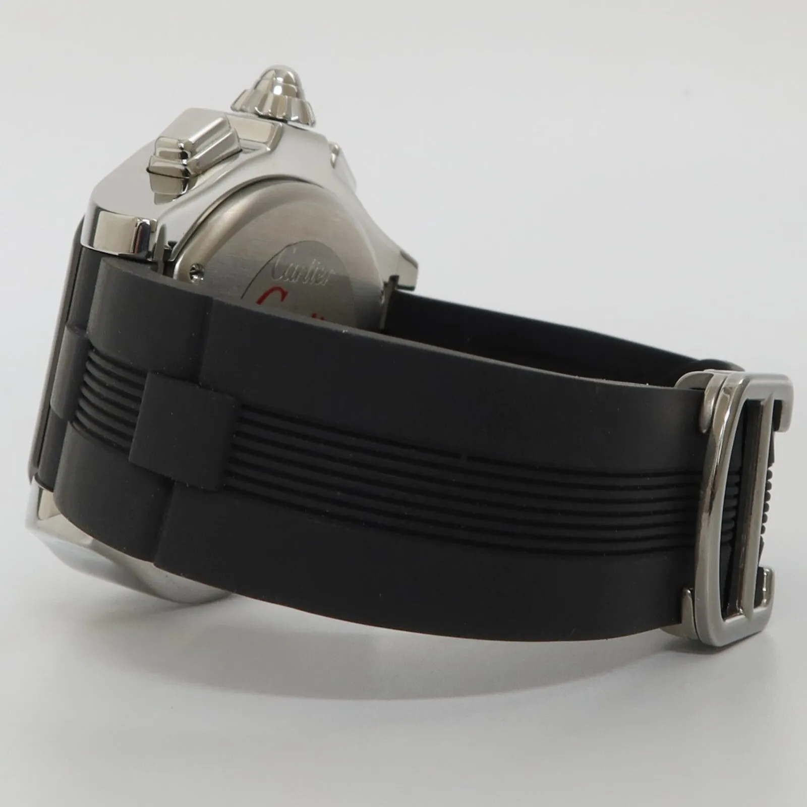 Cartier Roadster Chronograph Silver Dial Steel/Rubber Black Bezel W6206020 3405