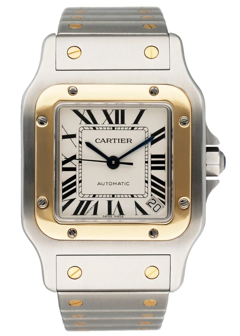 Cartier Santos Galbee W20099C4 18K Yellow Gold & Steel Mens Watch