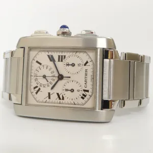 Cartier Tank Francaise Chronoflex Chronograph Stainless Steel W51001Q3 2303