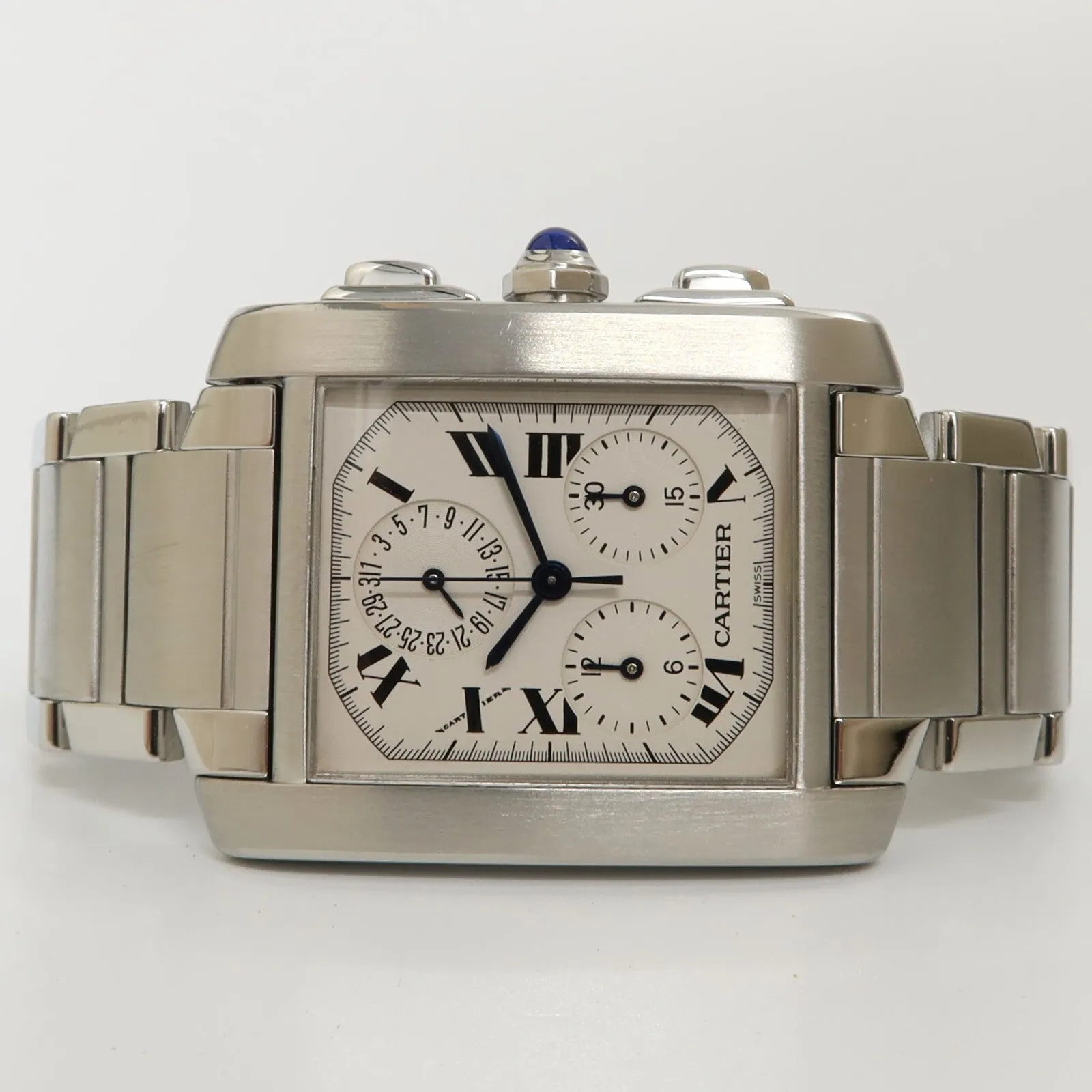 Cartier Tank Francaise Chronoflex Chronograph Stainless Steel W51001Q3 2303