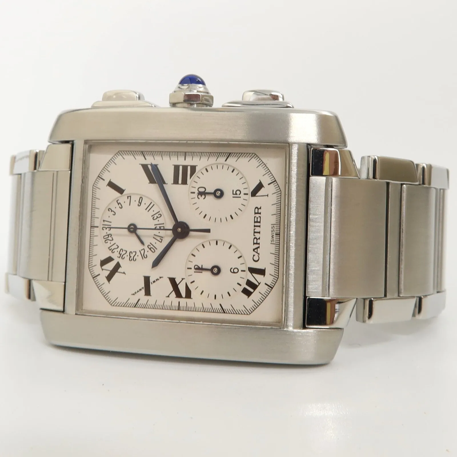 Cartier Tank Francaise Chronoflex Chronograph Stainless Steel W51001Q3 2303