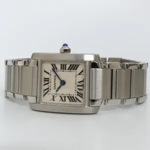 Cartier Tank Francaise Ladies Stainless Steel Quartz Silver Dial 2384 W51008Q3