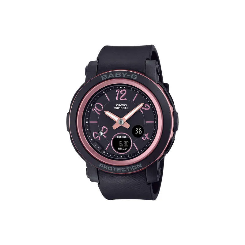Casio Baby-G Ribbon Design BGA-290RA-1A Women Analog-Digital Watch Black Resin Strap