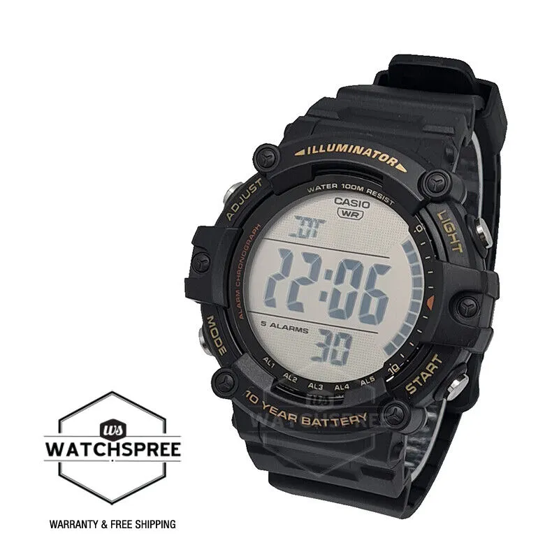 Casio Digital Black Resin Band Watch AE1500WHX-1A AE-1500WHX-1A
