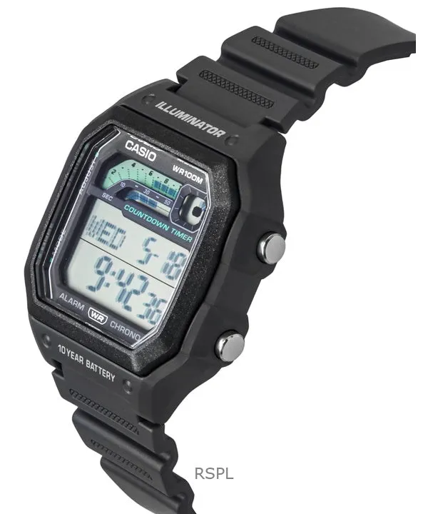 Casio Standard Digital Resin Strap Gray Quartz WS-1600H-8AV 100M Mens Watch