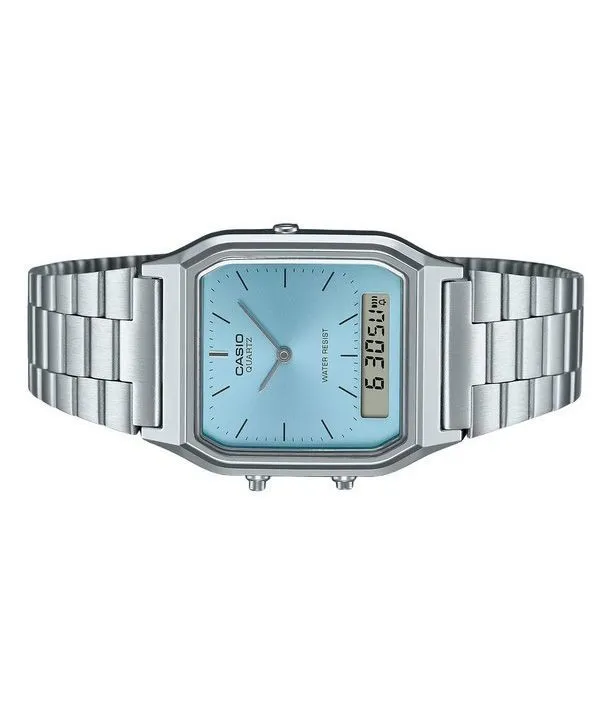 Casio Vintage Analog Digital Turquoise Blue Dial Quartz AQ-230A-2A1 Unisex Watch