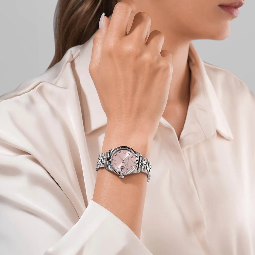 Cerruti 1881 Baccio Ladies Pink Dial Stainless Steel Silver Watch