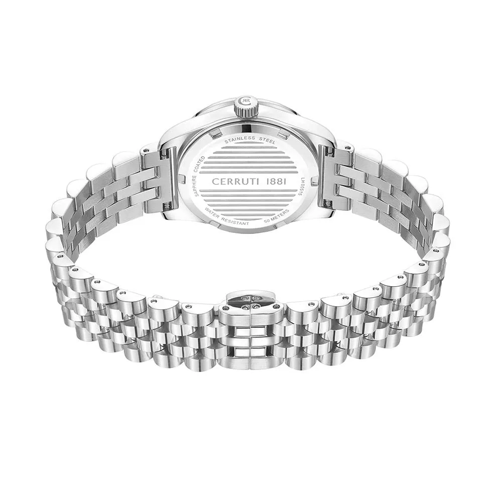 Cerruti 1881 Baccio Ladies Pink Dial Stainless Steel Silver Watch