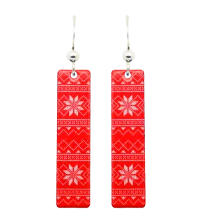 Christmas Sweater Earrings, sterling silver French Hooks, Item# 2250
