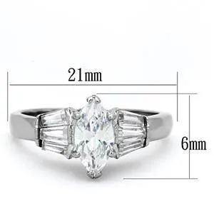CJG1275 Wholesale Marquise Cut Stainless Steel CZ Engagement Ring
