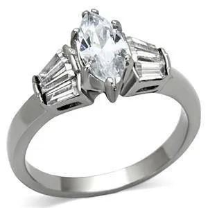CJG1275 Wholesale Marquise Cut Stainless Steel CZ Engagement Ring