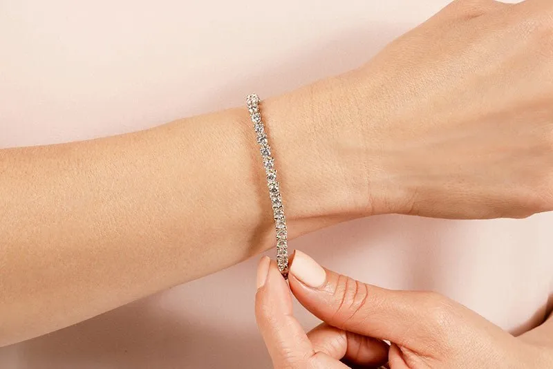 Classic 3 Prong Lab-Grown Diamond Tennis Bracelet with 4.00 ct.(finished) 3.0mm
