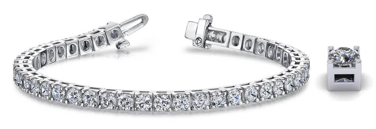 Classic 4 Prong Lab-Grown Diamond Tennis Bracelet with 25.00 ct.(finished) 6.4mm
