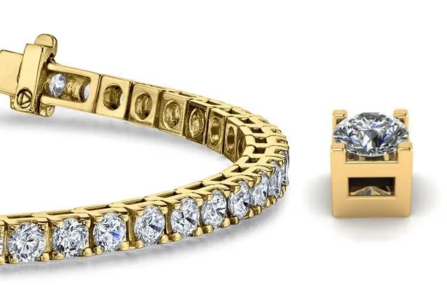Classic 4 Prong Lab-Grown Diamond Tennis Bracelet with 25.00 ct.(finished) 6.4mm