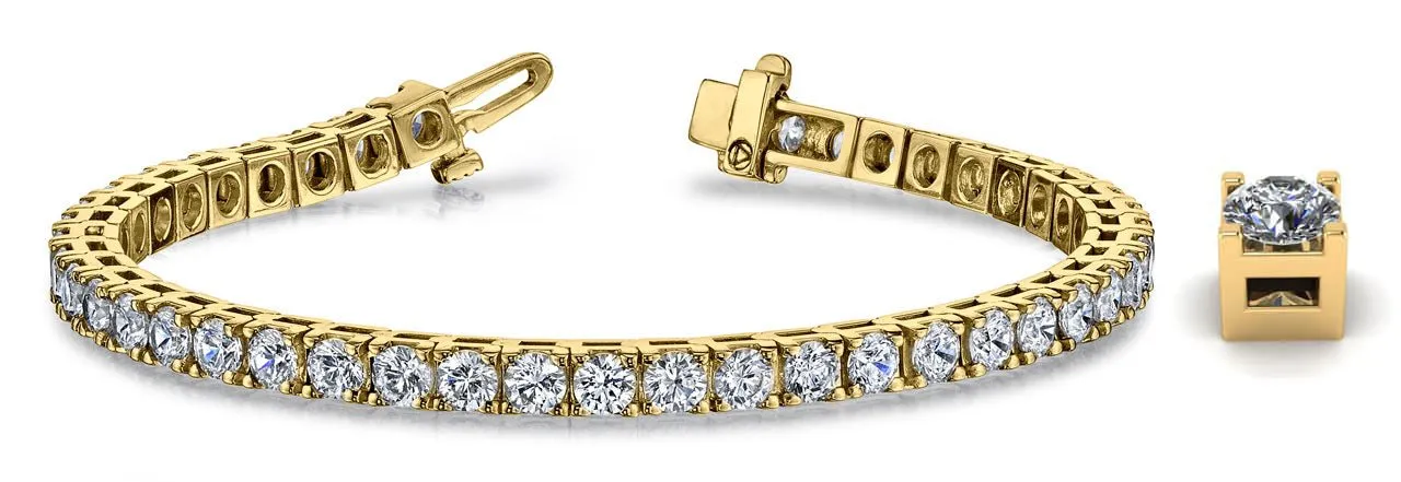 Classic 4 Prong Lab-Grown Diamond Tennis Bracelet with 25.00 ct.(finished) 6.4mm