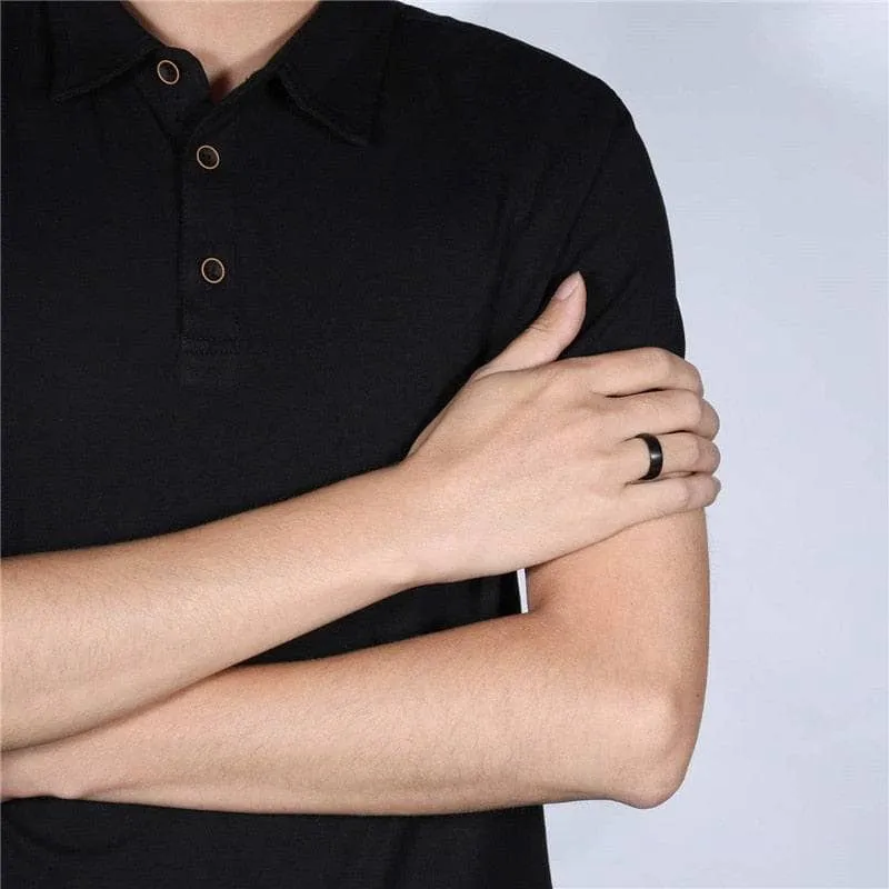 Classic Black Titanium Men's Wedding Band