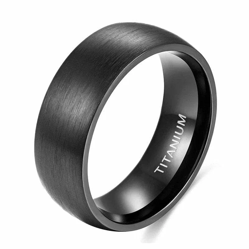 Classic Black Titanium Men's Wedding Band