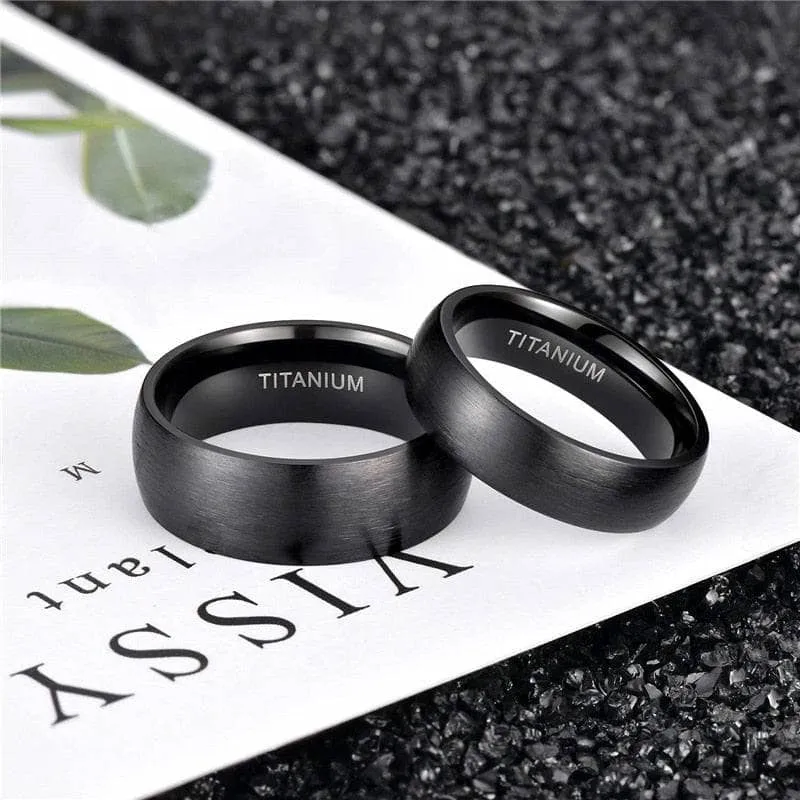 Classic Black Titanium Men's Wedding Band
