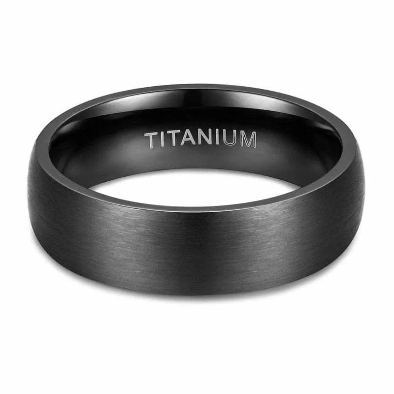 Classic Black Titanium Men's Wedding Band