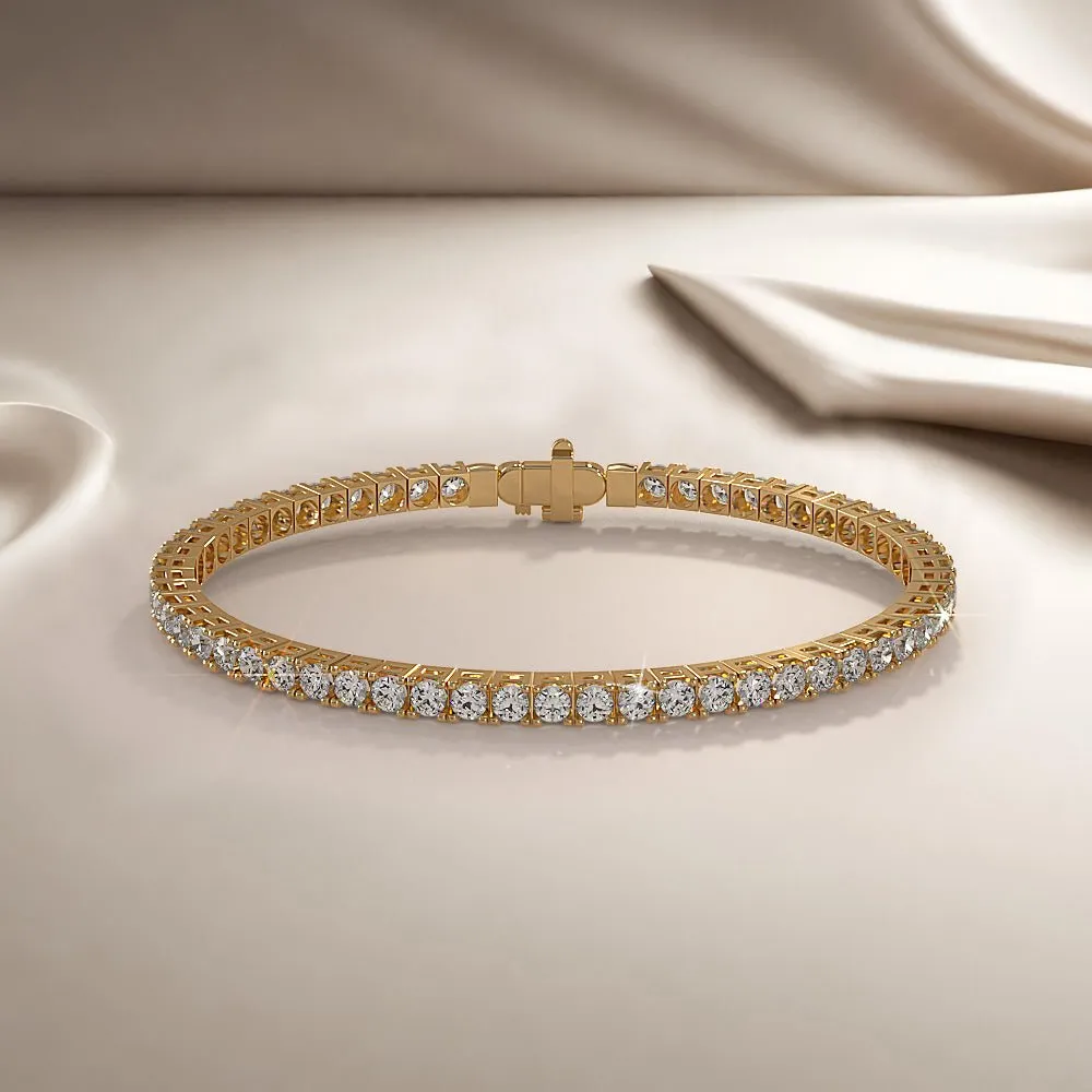 Classic Four Prong Flexible Bangle Diamond  with 5.50 ct.(finished) 3.2mm