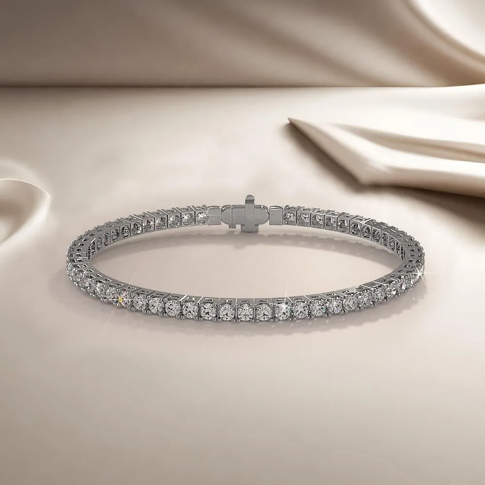 Classic Four Prong Flexible Bangle Diamond  with 5.50 ct.(finished) 3.2mm