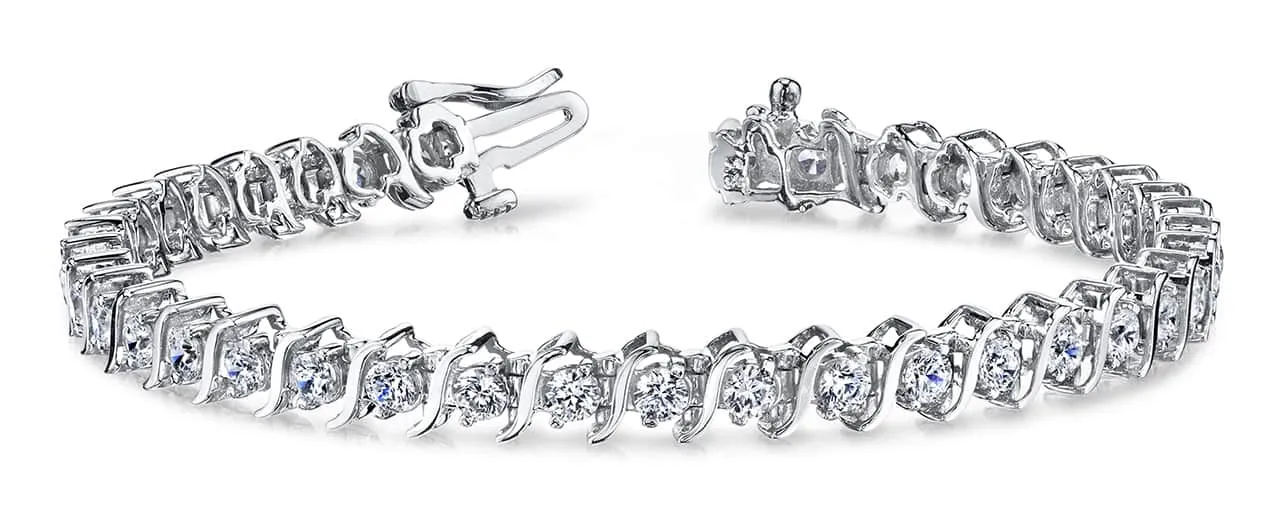 Classic S Shaped Lab-Grown Diamond Tennis Bracelet with 14.00 ct.(finished) 5.0mm