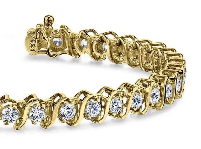 Classic S Shaped Lab-Grown Diamond Tennis Bracelet with 14.00 ct.(finished) 5.0mm