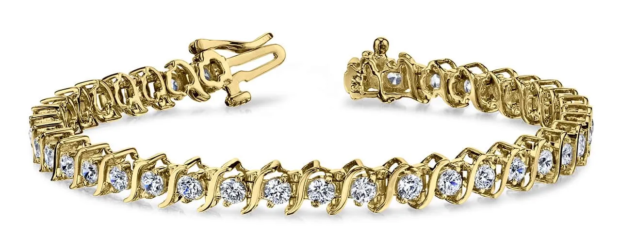 Classic S Shaped Lab-Grown Diamond Tennis Bracelet with 14.00 ct.(finished) 5.0mm