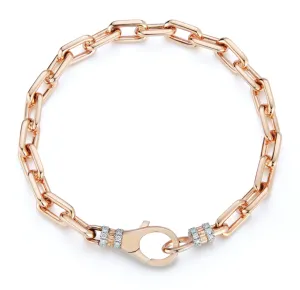 Clive Gold Chain Link Bracelet With Diamond Lobster Clasp