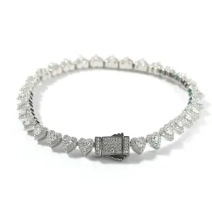 CLUSTER HEART TENNIS BRACELET
