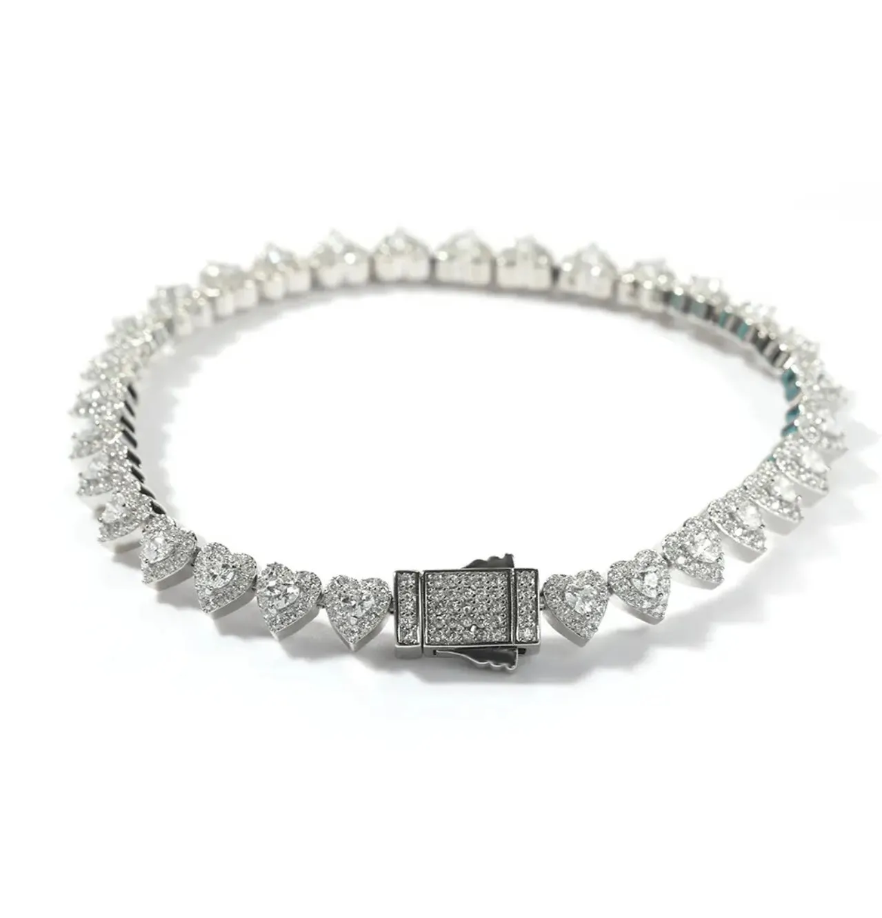 CLUSTER HEART TENNIS BRACELET