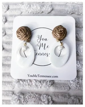 Coastal Charm Rattan & Shell Dangles