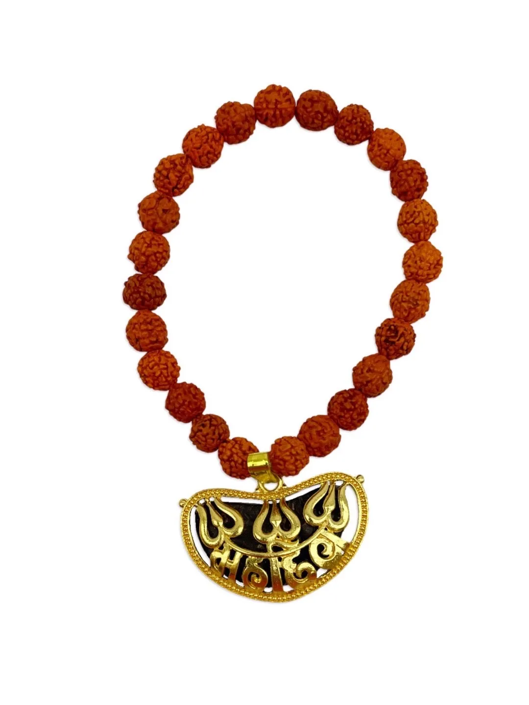 (Combo of 3) Fancy Gold Plated MAHAKAL & Ganesha Pendants Rudraksha Bracelets
