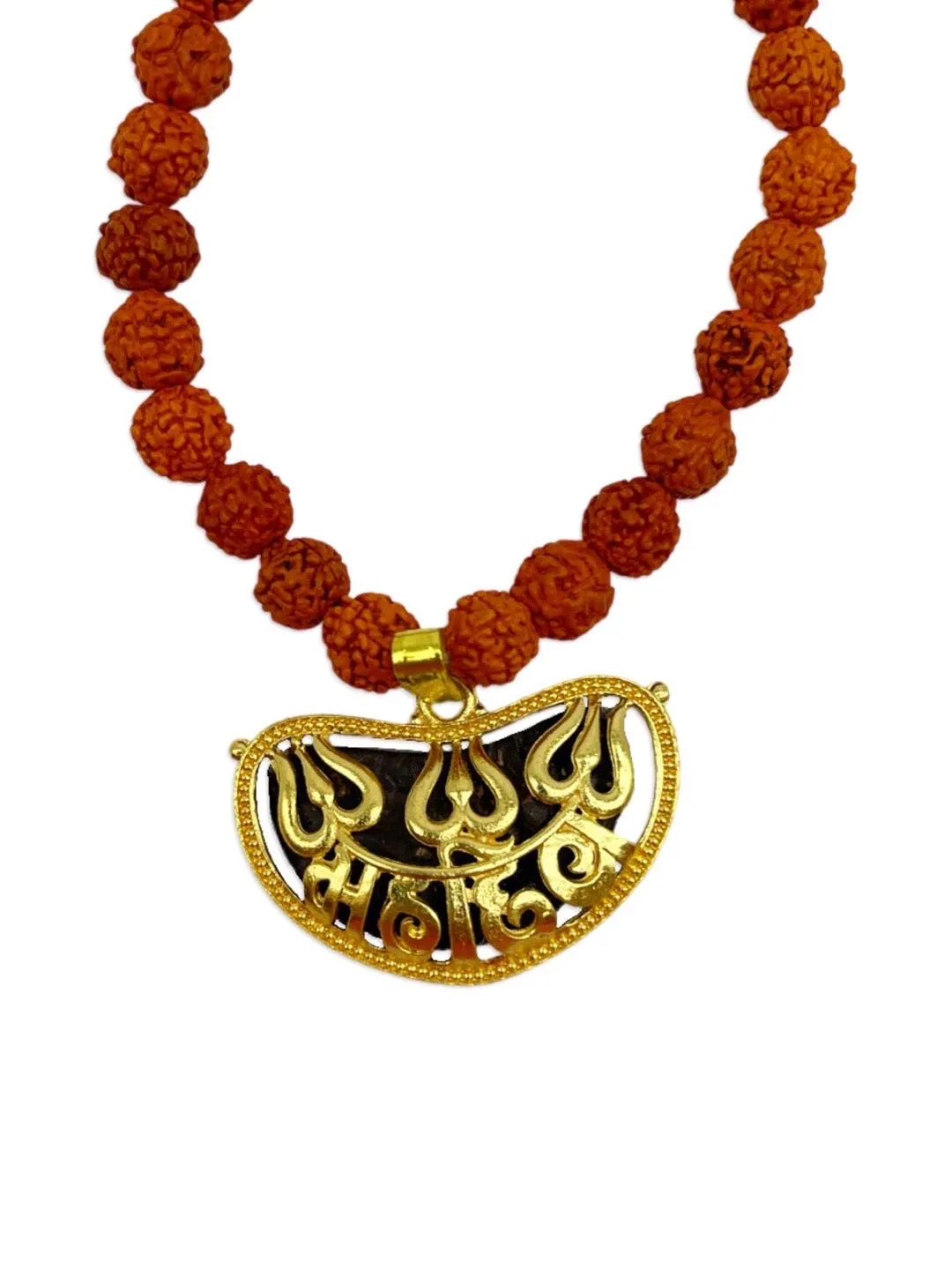 (Combo of 3) Fancy Gold Plated MAHAKAL & Ganesha Pendants Rudraksha Bracelets