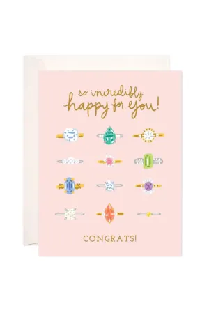Congrats Rings Engagement Card