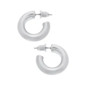 CORALINE HOOP EARRINGS IN SATIN SILVER